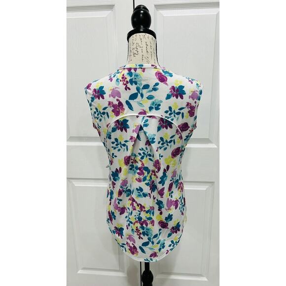 COOLIBAR NWOT UPF 50+ Accelera White Floral Tank Top Sun Protective Size XS - Picture 5 of 6